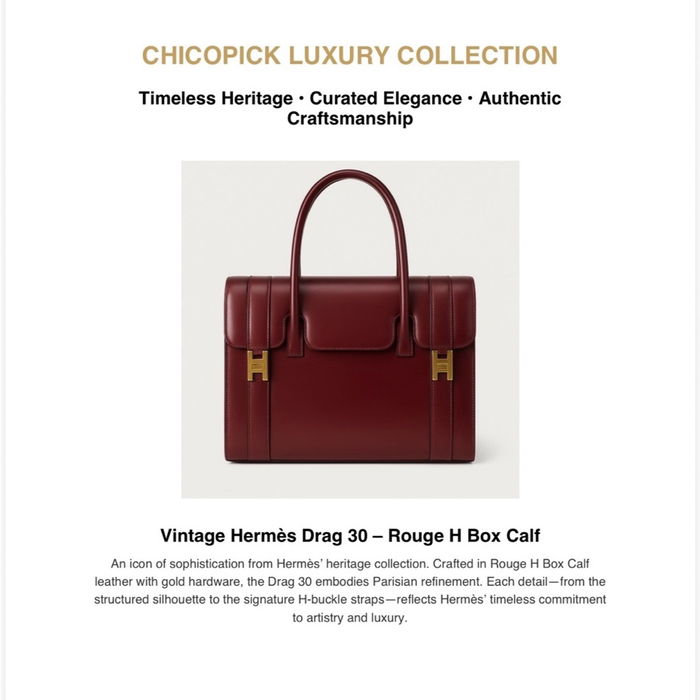 Hermes vintage Drag Burgundy Leather Bag